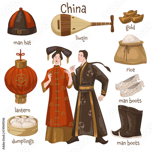 Chinese culture and traditions, man and woman photo