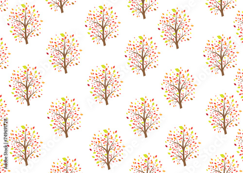 seamless pattern with autumn leaves