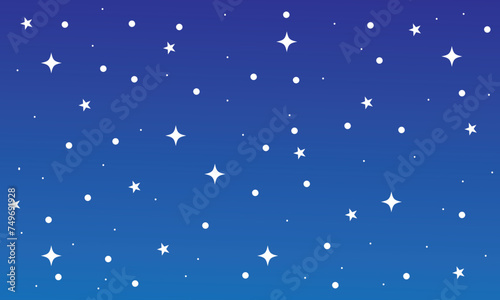 The night sky is full of stars. Vector Sky Background. Seamless pattern with stars 