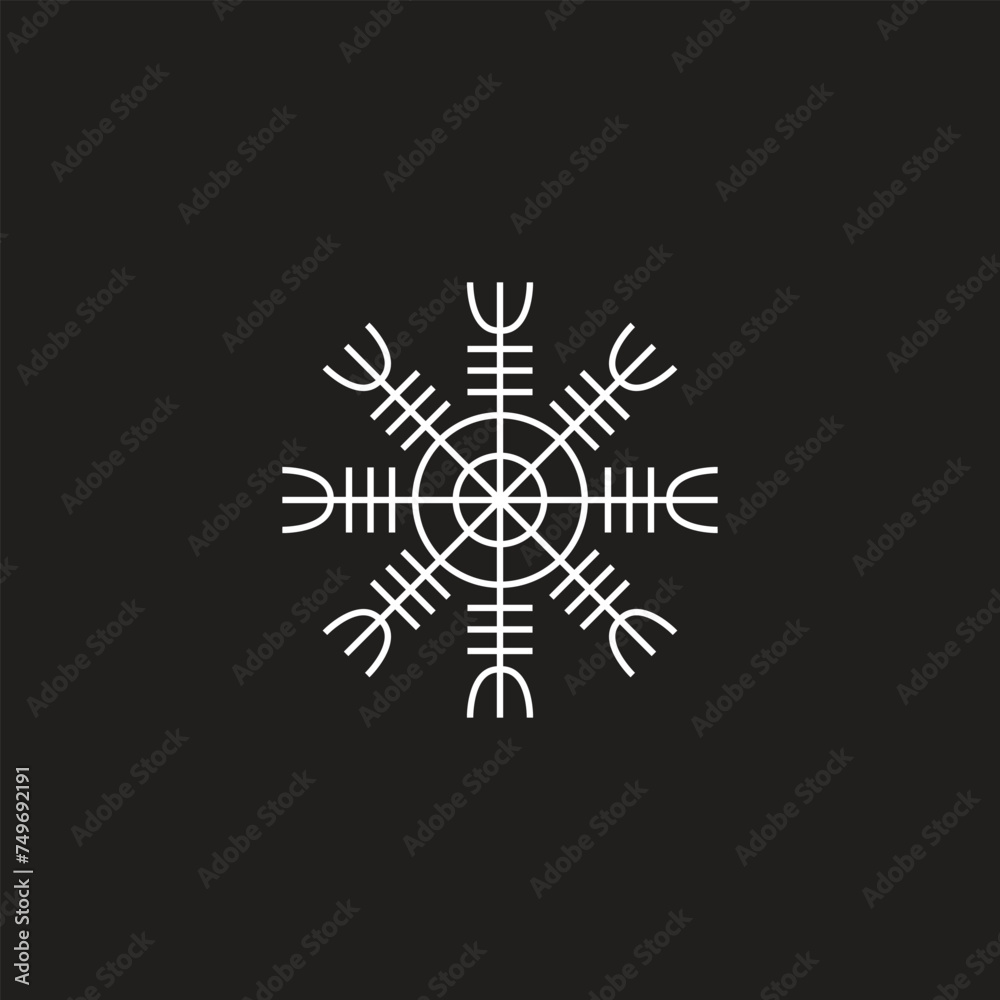 Aegishjalmur, helm of awe (helm of terror), Icelandic magical staves Aegishjalmur, helm of awe (helm of terror), Icelandic magical staves