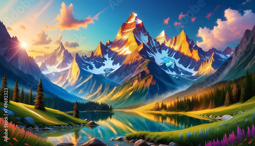 Mystical Mountains  Fantasy  Magical  Enchanted  Landscape  Peaks  Nature  Surreal  Dreamlike  Scenery  Mystical  Ethereal  Unreal  Fantasy World  AI Generated