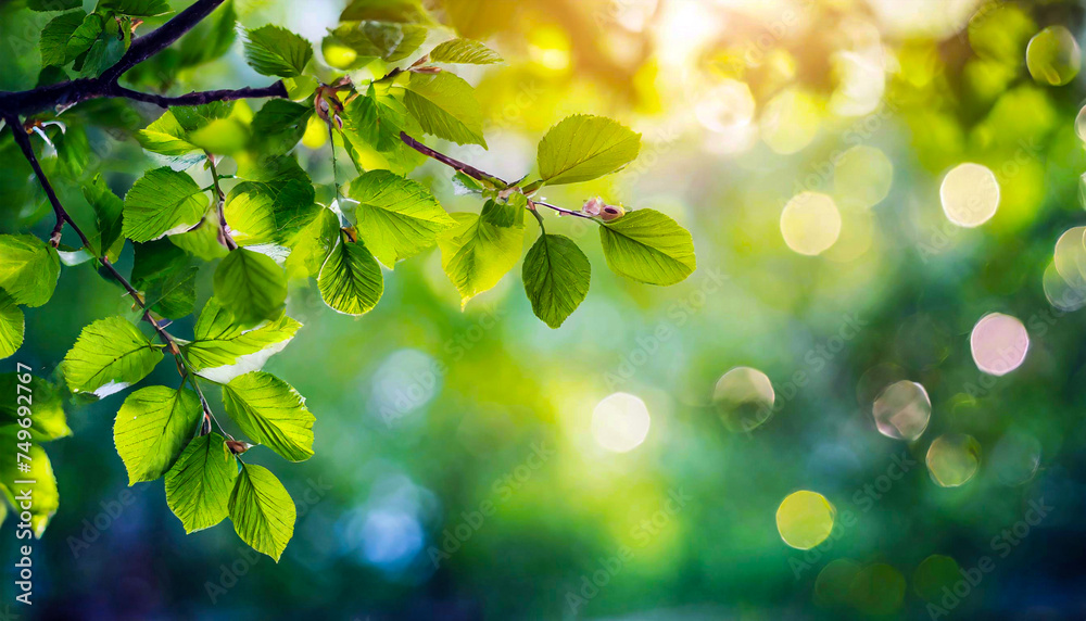 Green leaves in sunlight.