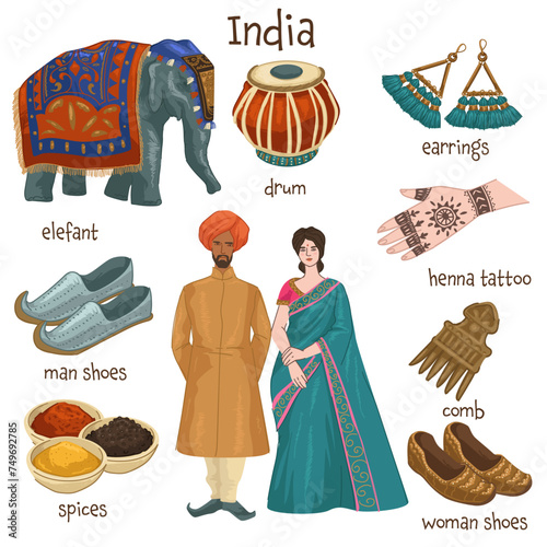 Indian culture, clothes and personal belongings