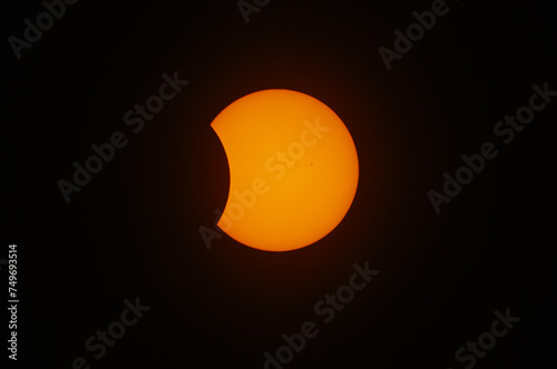 Total Solar Eclipse of Sun with Moon passing between the Earth and Sun