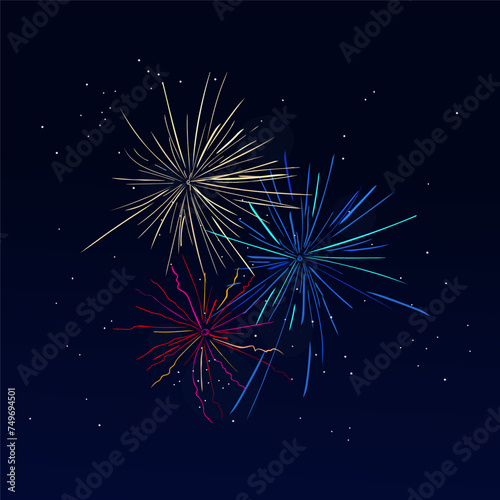 Fireworks vector graphic 1 © Richard Laschon