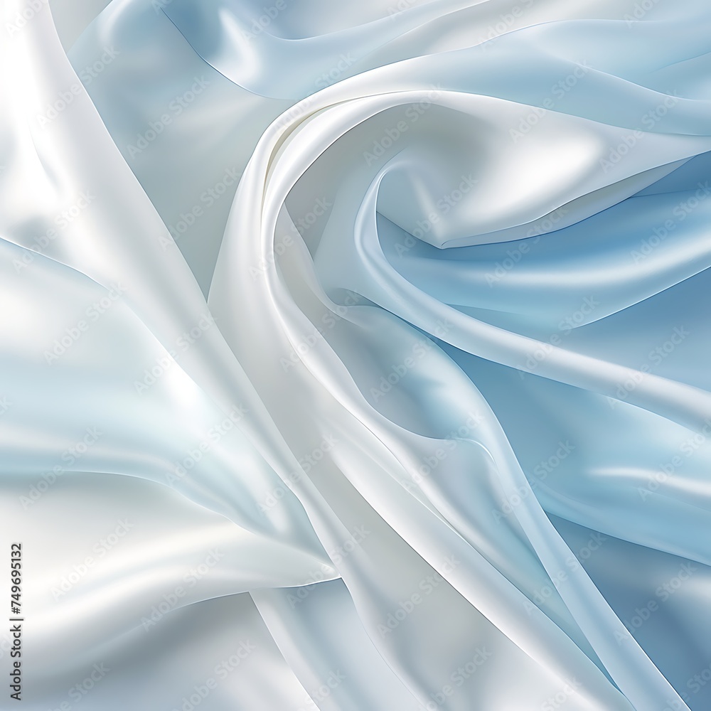 Closeup of rippled white silk fabric Closeup of rippled white silk fabric