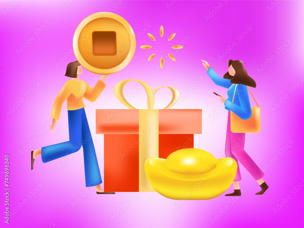 New year festive auspicious creative scene character illustration poster
New year festive auspicious creative scene character illustration poster