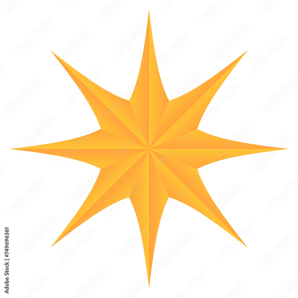 vector yellow gradient sparkling star icon