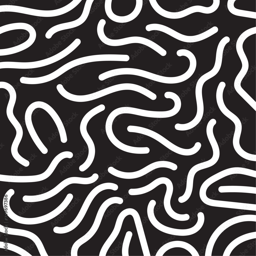 vector random white hand drawn doodle pattern for background, wallpaper, packaging, wrapping paper, etc.
