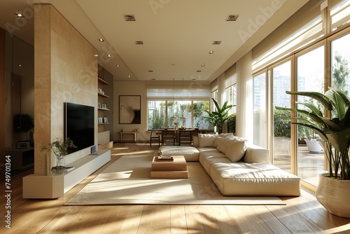 Model interior design of living room  3D Render 