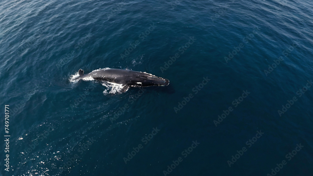 Fototapeta premium Whale watching from a drone shot.