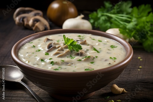 Fresh chowders as background. photo