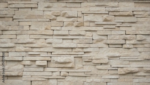 Textured Fieldstone Wall Background. AI Generated 