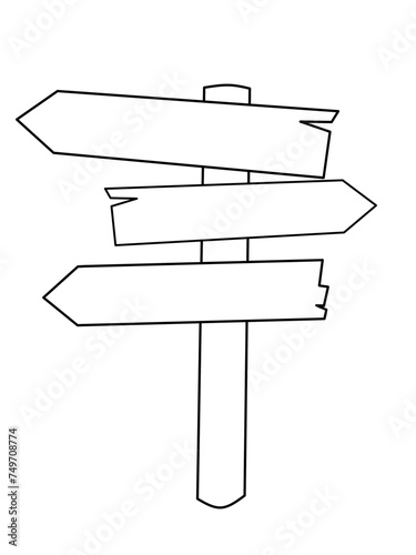Direction Label Line Vector Icon Sign