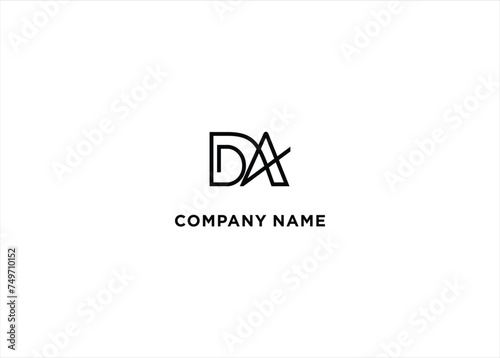 Initial Monogram Letter DA Logo Design Vector Template