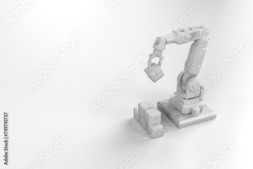 Robotic arm arrange toy blocks