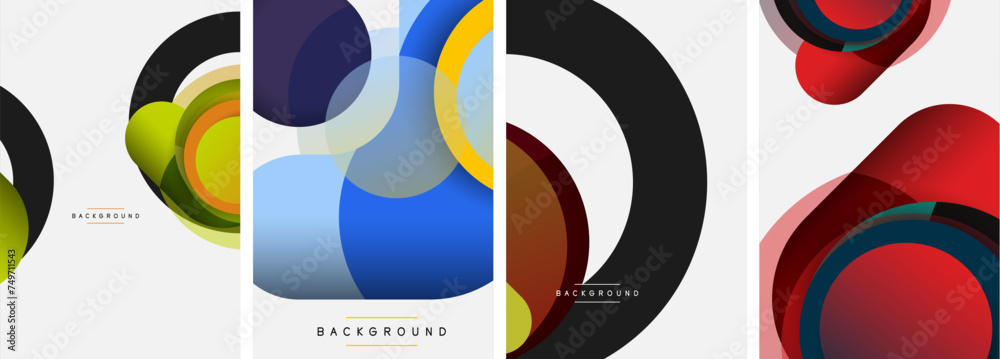 Set of abstract circle backgrounds. Vector illustration For Wallpaper, Banner, Background, Card, Book Illustration, landing page