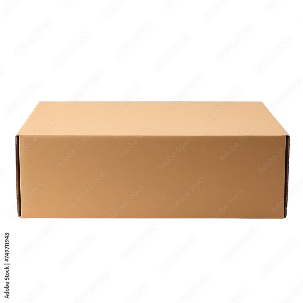 Blank cardboard mailer box isolated on transparent background, png Blank cardboard mailer box isolated on transparent background, png
