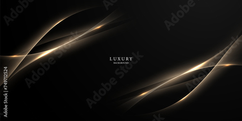 Black background with a luxurious gold effect. Vector illustration