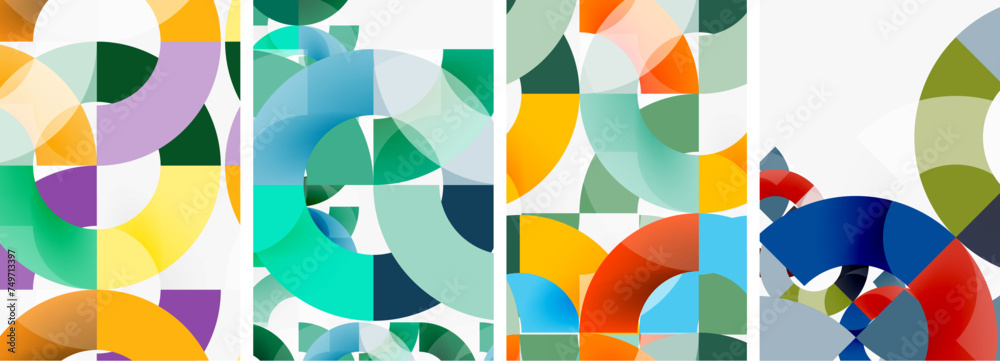 Set of circle lines poster backgrounds. Vector illustration For Wallpaper, Banner, Background, Card, Book Illustration, landing page