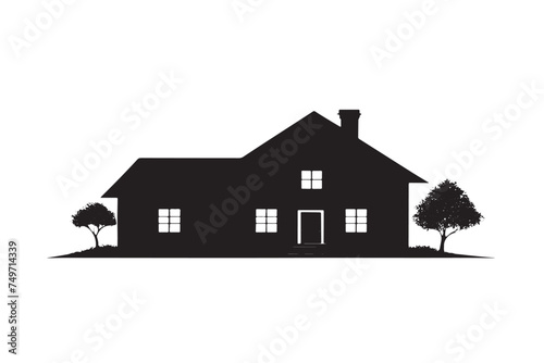 vector image black texture of a house on pure white background © ABDULSAMAD
