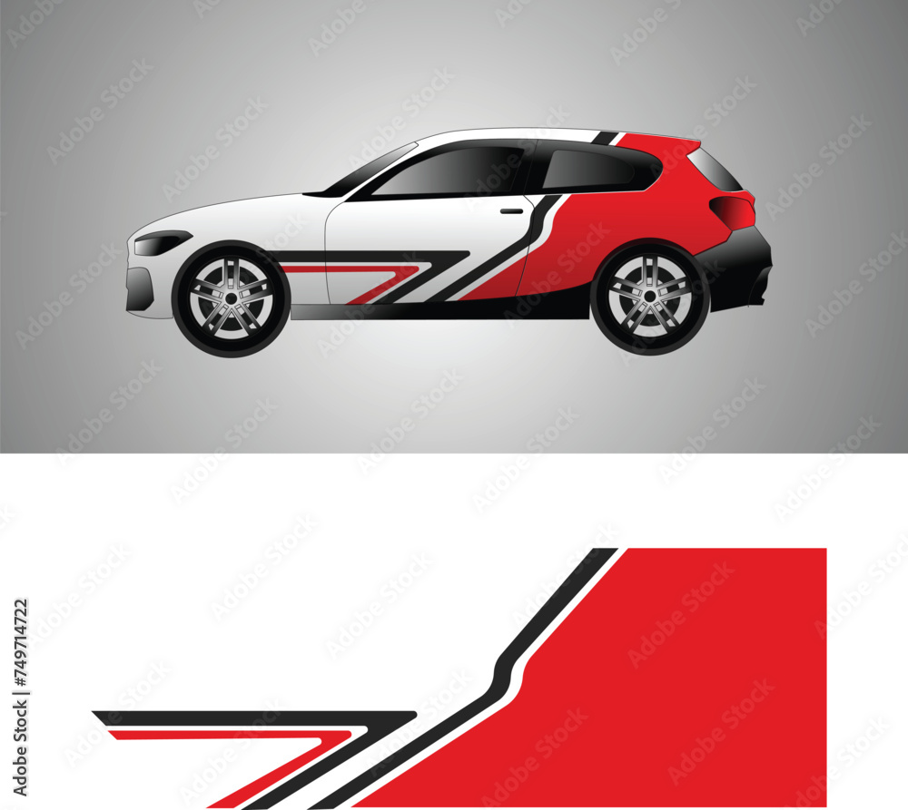 vector car background sticker design. car wrap decal