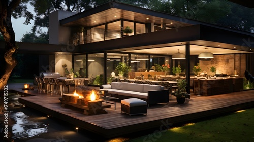 modern house for a barbecue lover, who loves a space to party with friends