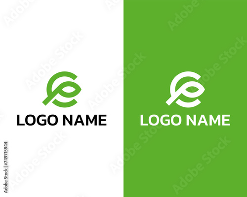 CP with Leaf icon modern Creative icon logo design vector for business
