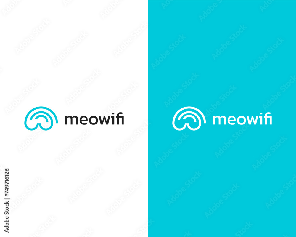 Obraz premium MB Combination creative minimal WIFI Sign icon logo design template for branding