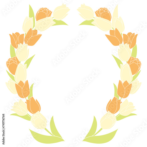 黄色いチューリップのかわいいフレーム