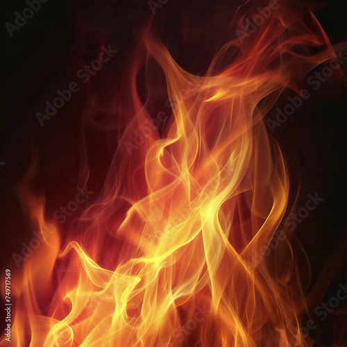 Strange fire flames isolated on white background