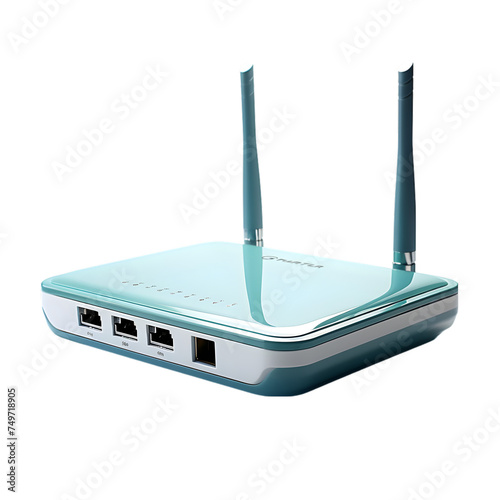 Wireless router on transparent background