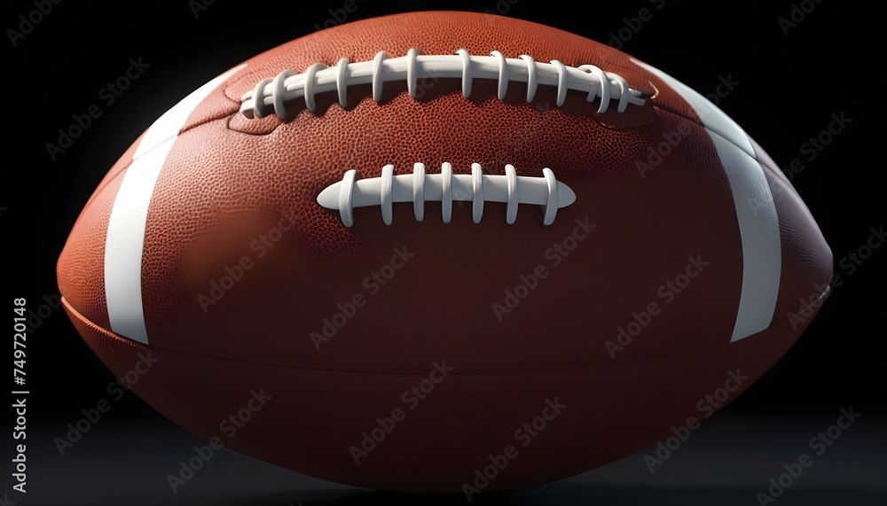 American football ball close up on black background American football ball close up on black background