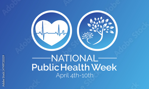 National Public Health Week Observed every year of April 1 to April 7, Vector banner, flyer, poster and social medial template design.