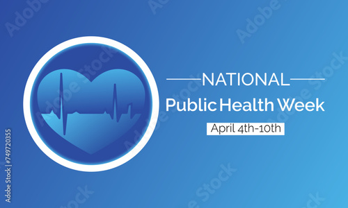 National Public Health Week Observed every year of April 1 to April 7, Vector banner, flyer, poster and social medial template design.