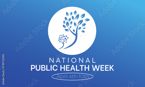 National Public Health Week Observed every year of April 1 to April 7, Vector banner, flyer, poster and social medial template design.