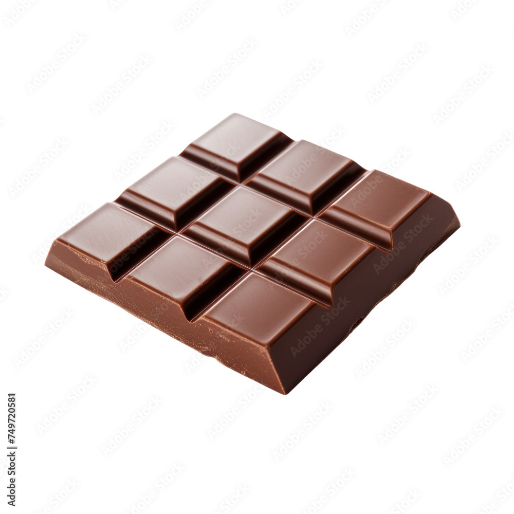Milk chocolate Isolated on transparent background