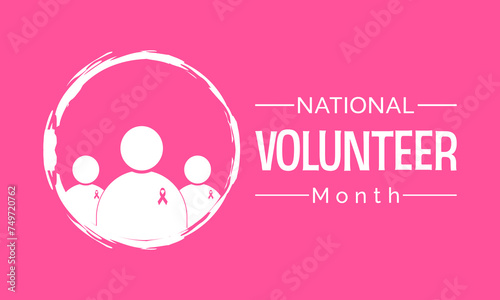 National Volunteer Month celebrated every year of April, Vector banner, flyer, poster and social medial template design.