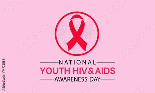 National Youth HIV & AIDS Awareness Day Observed every year of April 10, Vector banner, flyer, poster and social medial template design.