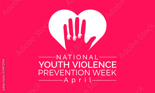 National Youth Violence Prevention Week Observed every year of April 22 to April 26, Vector banner, flyer, poster and social medial template design.