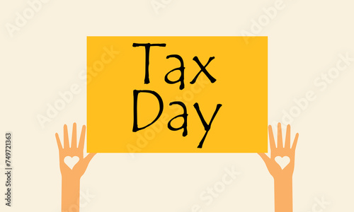 Tax Day celebrated every year of April 15th, Vector banner, flyer, poster and social medial template design.