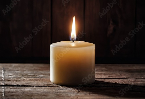 Serene Candlelight on Rustic Wood