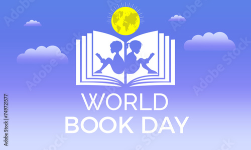 World Book Day celebrated every year of April 23, Vector banner, flyer, poster and social medial template design.