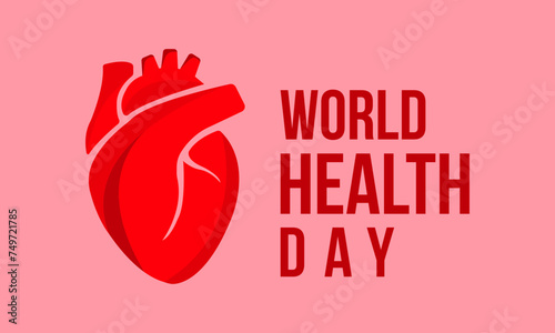 World Health Day Observed every year of April 7, Vector banner, flyer, poster and social medial template design.