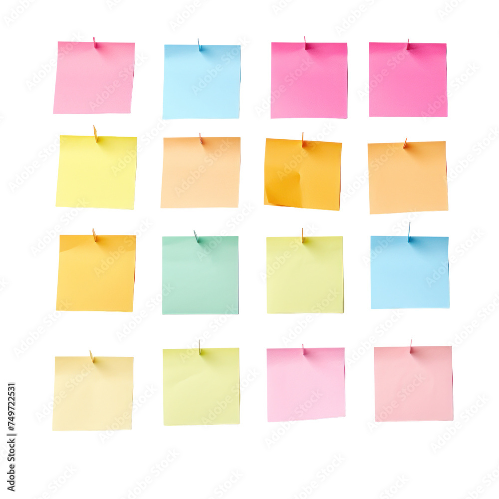 Sticky notes Isolated on transparent background Sticky notes Isolated on transparent background