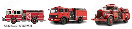 Collection of PNG. Fire truck isolated on a transparent background.