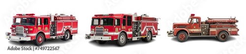 Collection of PNG. Fire truck isolated on a transparent background.