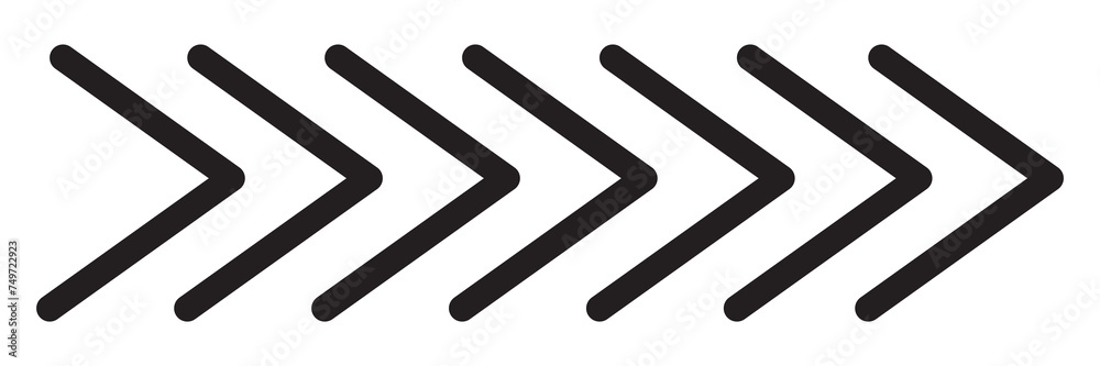 Arrow icons group. Set of black arrows symbols with blend effect. Chevron symbols. Vector isolated on white background. eps10 - obrazy, fototapety, plakaty 