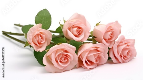 Photo of pink roses on a white background.