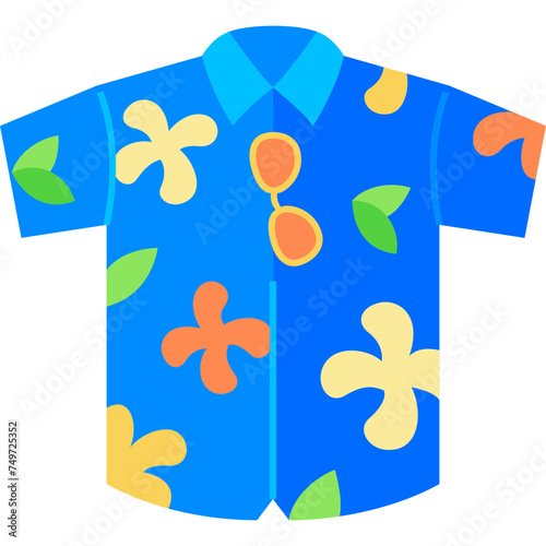 flower pattern hawaii shirt flat icon for decoration, website, web, mobile app, printing, banner, logo, poster design, etc.
